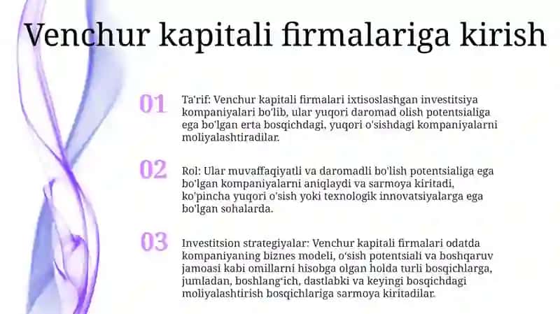 Venchur Kompaniyalarga Kapital Qo'Yuvchi Firmalar 2