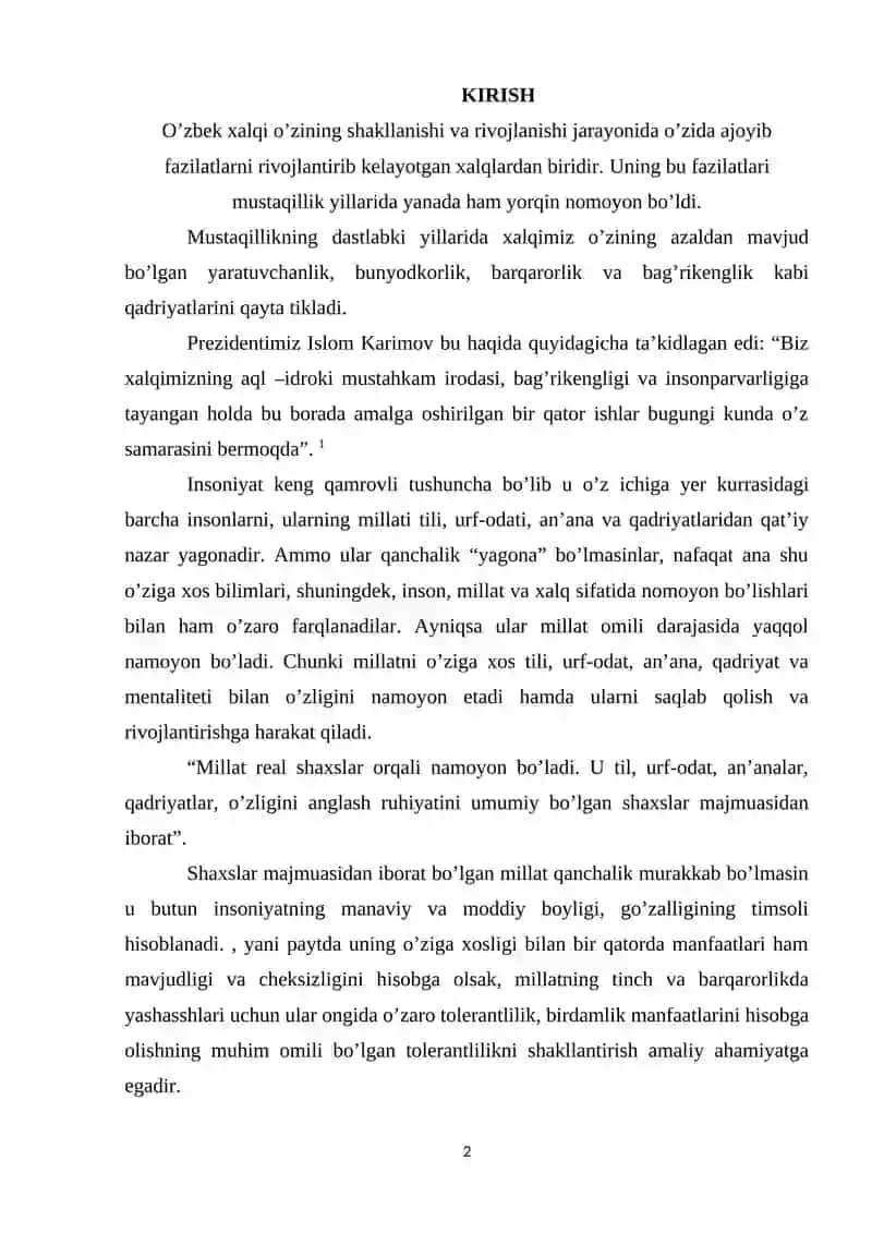 XALQARO TASHKILOTLAR TOLERANTLIK TO‘G‘RISIDA 2