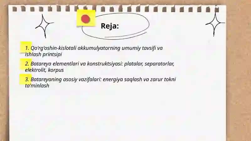 Qo'rg'oshin-kislotali akkumulyatorlar batareyasi 2