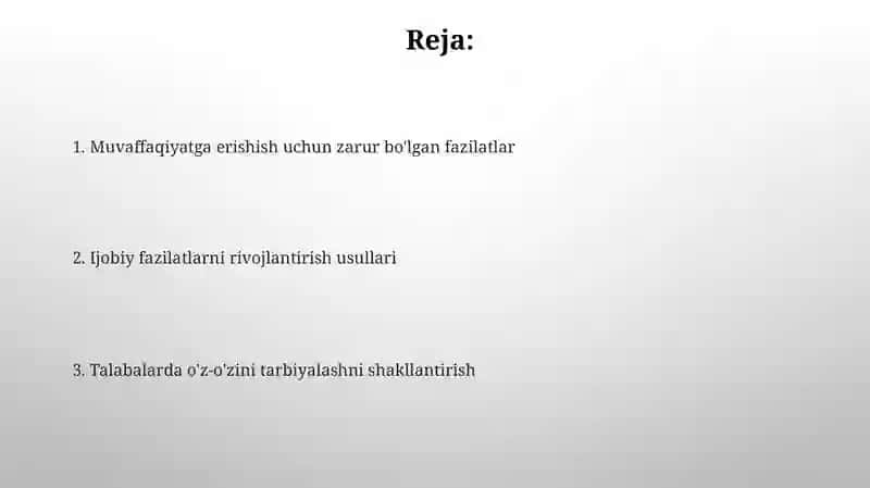 Mas’uliyat va mustaqillikni tarbiyalash 2