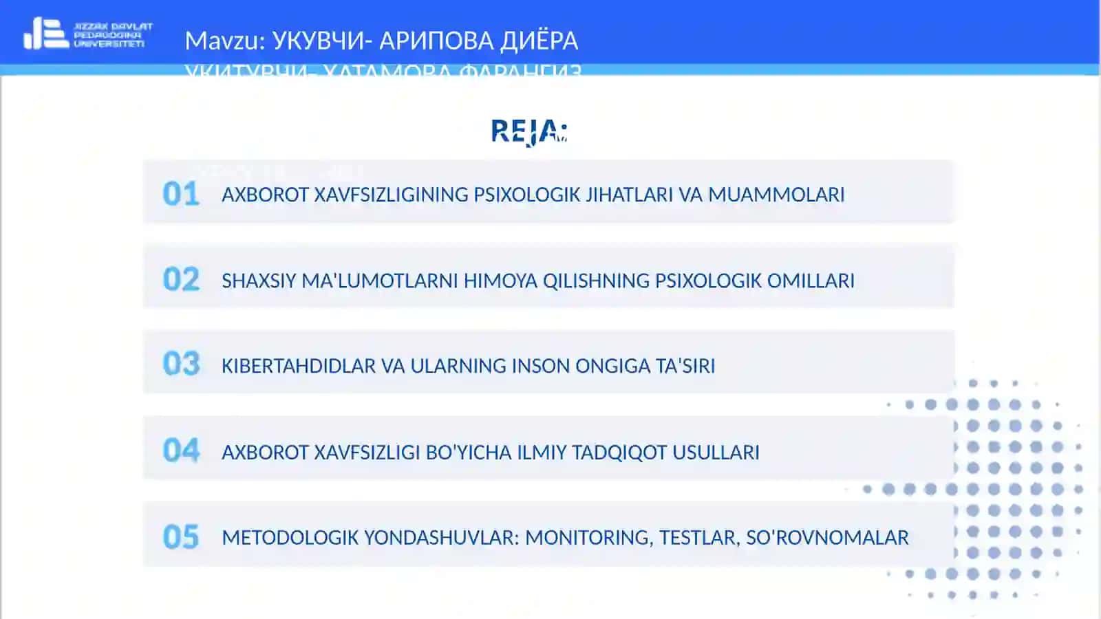 УМУМИЙ ПСИХОЛОГИЯ 2