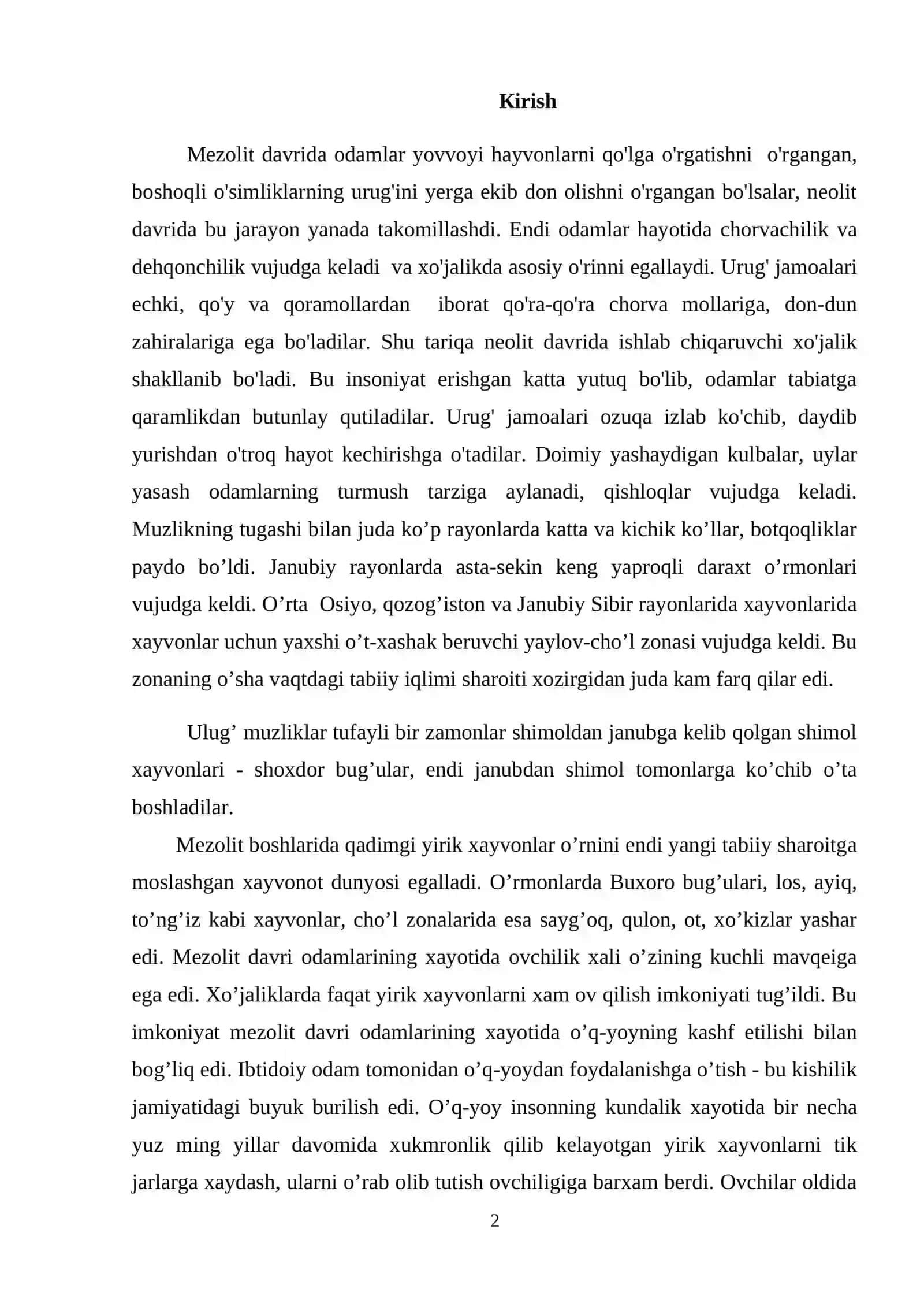 O`rta Osiyoda Mezolit va neolit davri 2