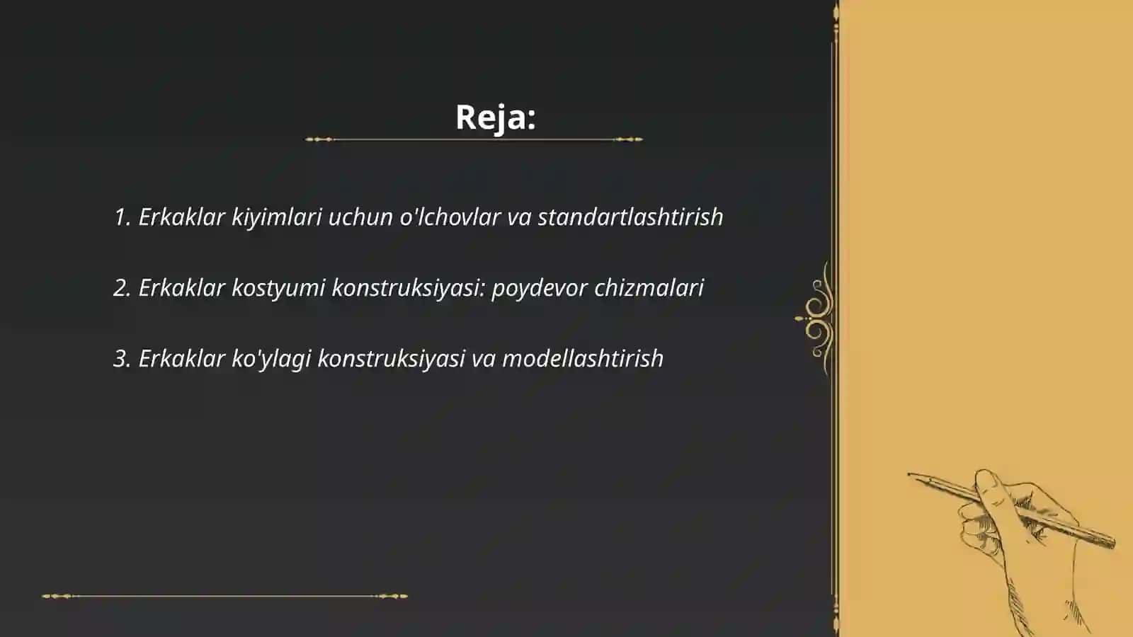 Erkaklar kiyimlari konstruksiya va modellashtirish 2