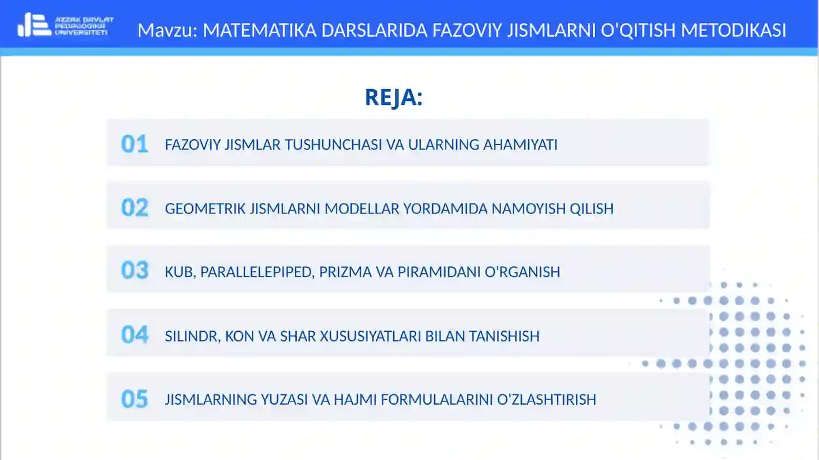 MATEMATIKA O'QITISH METODIKASI 2