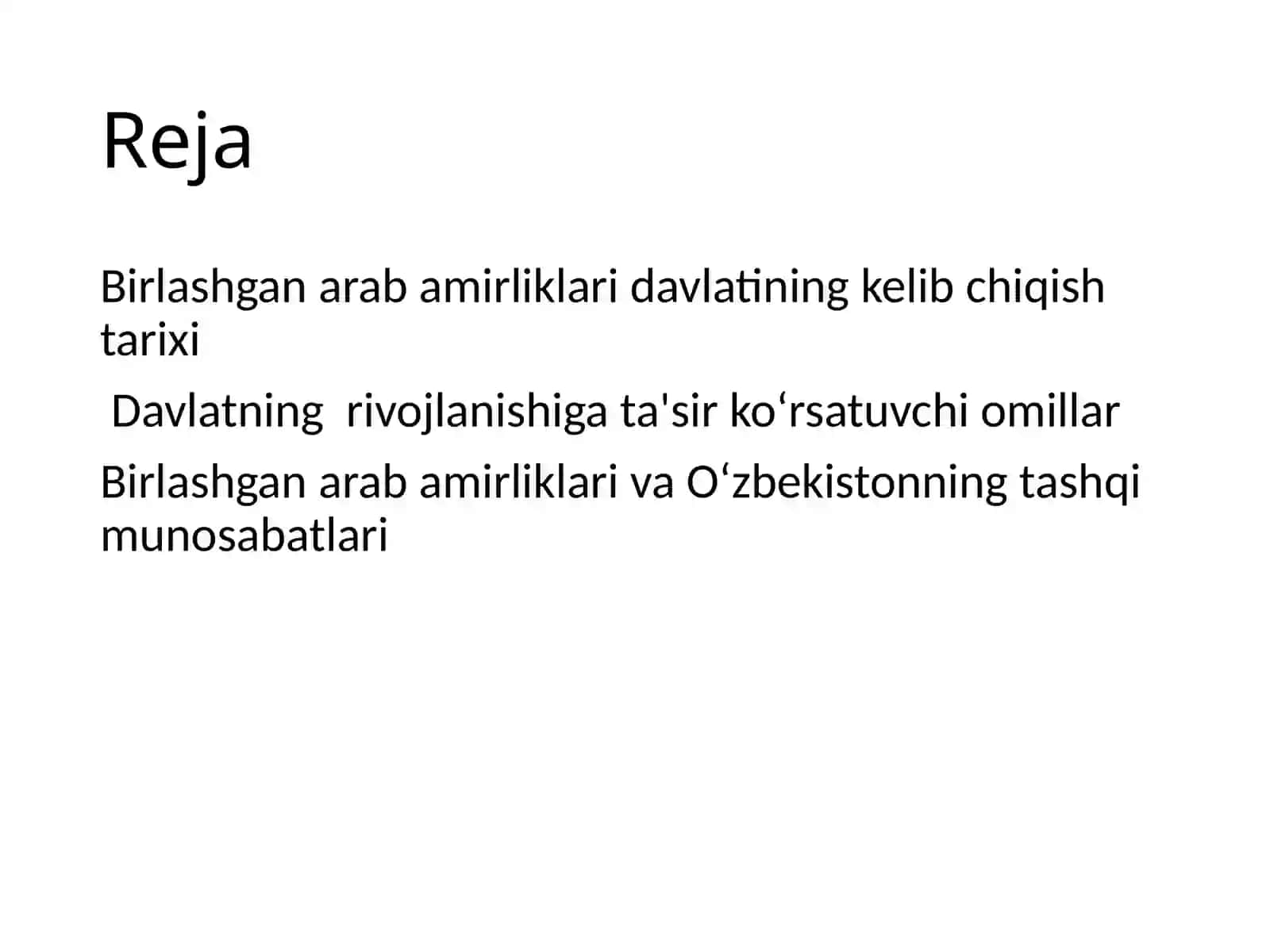 Birlashgan Arab amiriliklari. 2