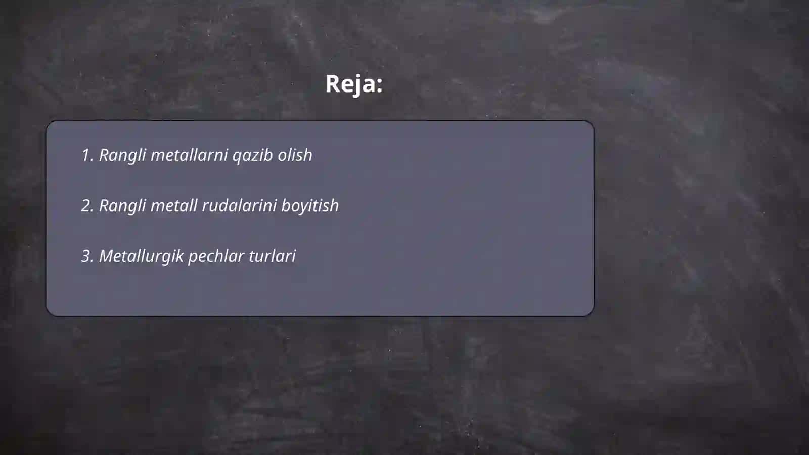 Rangli metallar ishlab chiqarish texnalogik jarayonlari 2