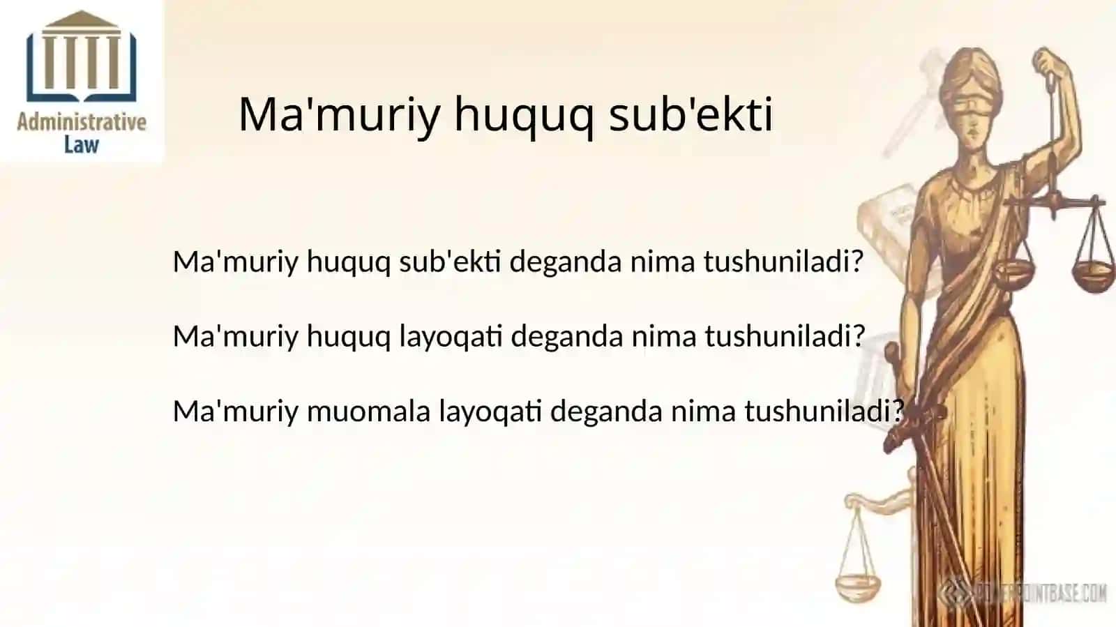 MA'MURIY HUQUQ SUB'EKTLARI 2
