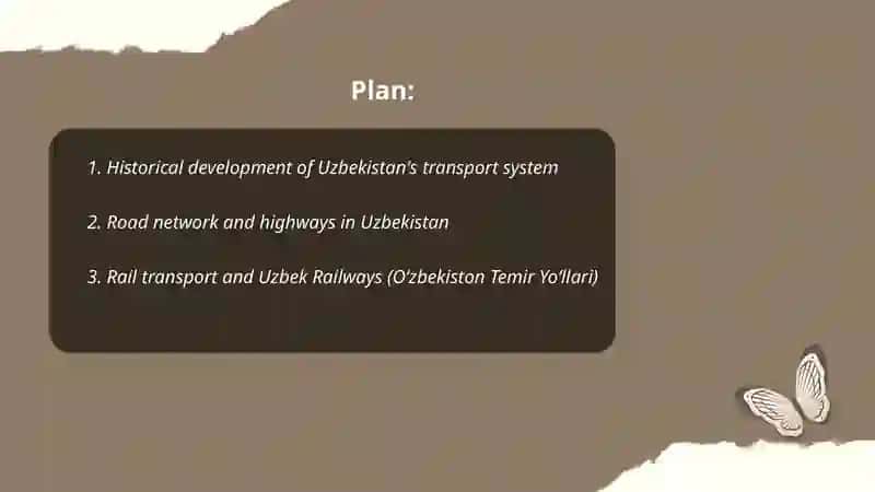 Transport system in Uzbekistan 2