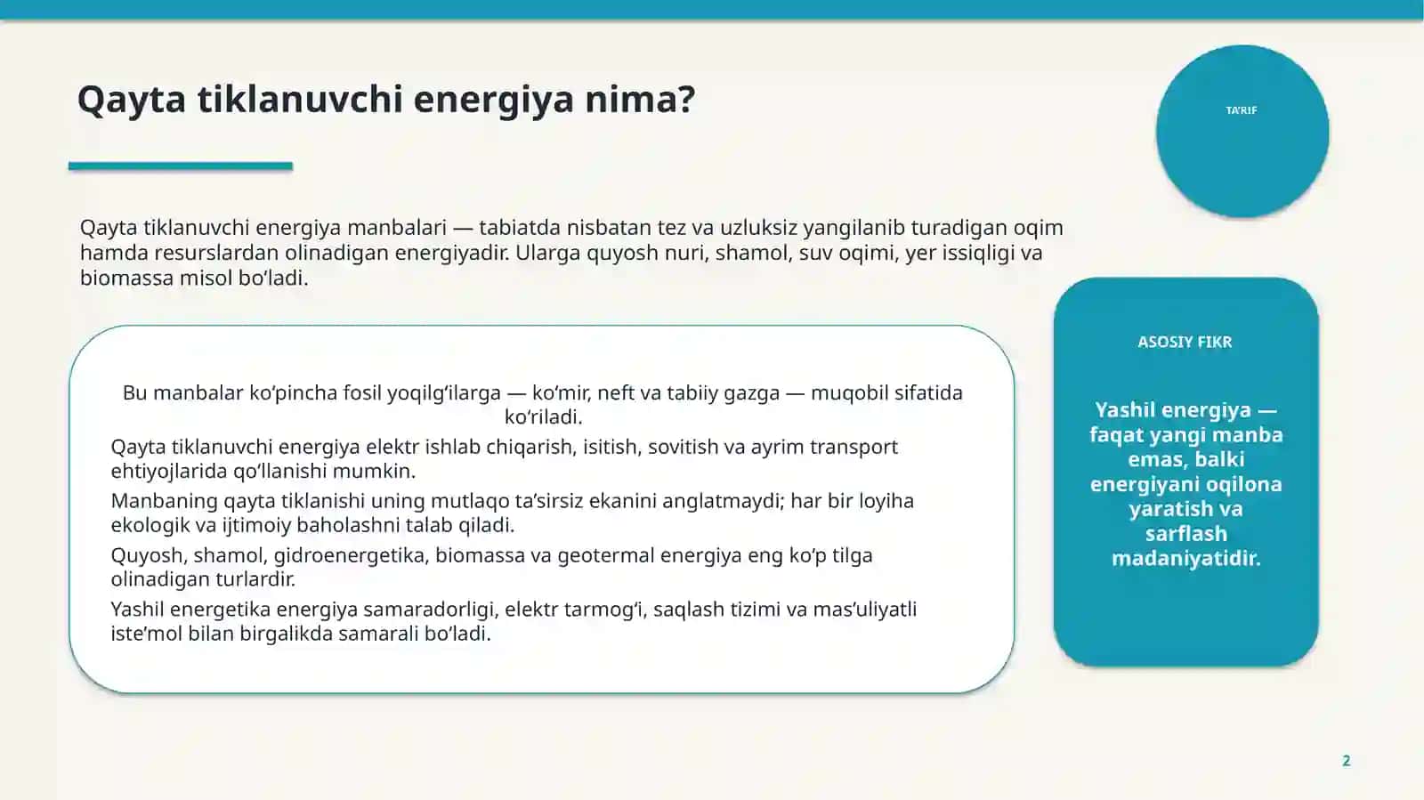 YASHIL ENERGIYA 2