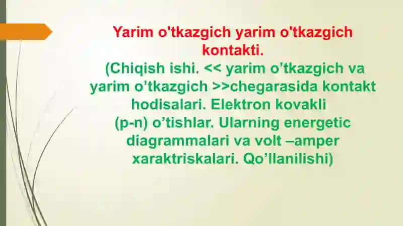 Yarimoʻtkazgichlar 2