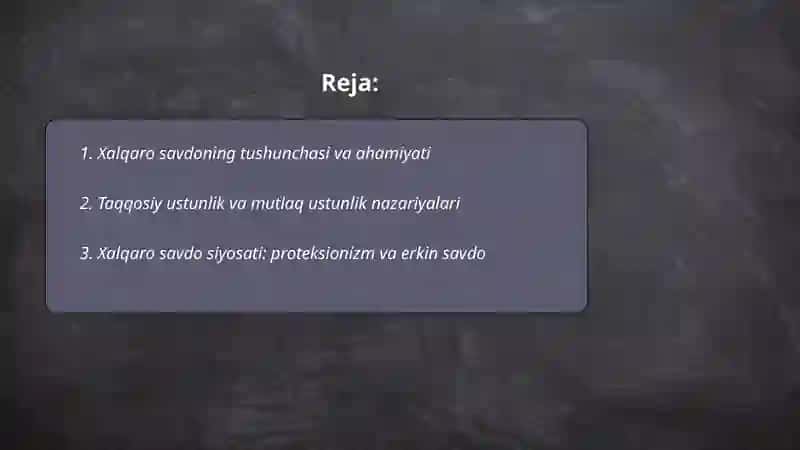 Xalqaro savdo 2