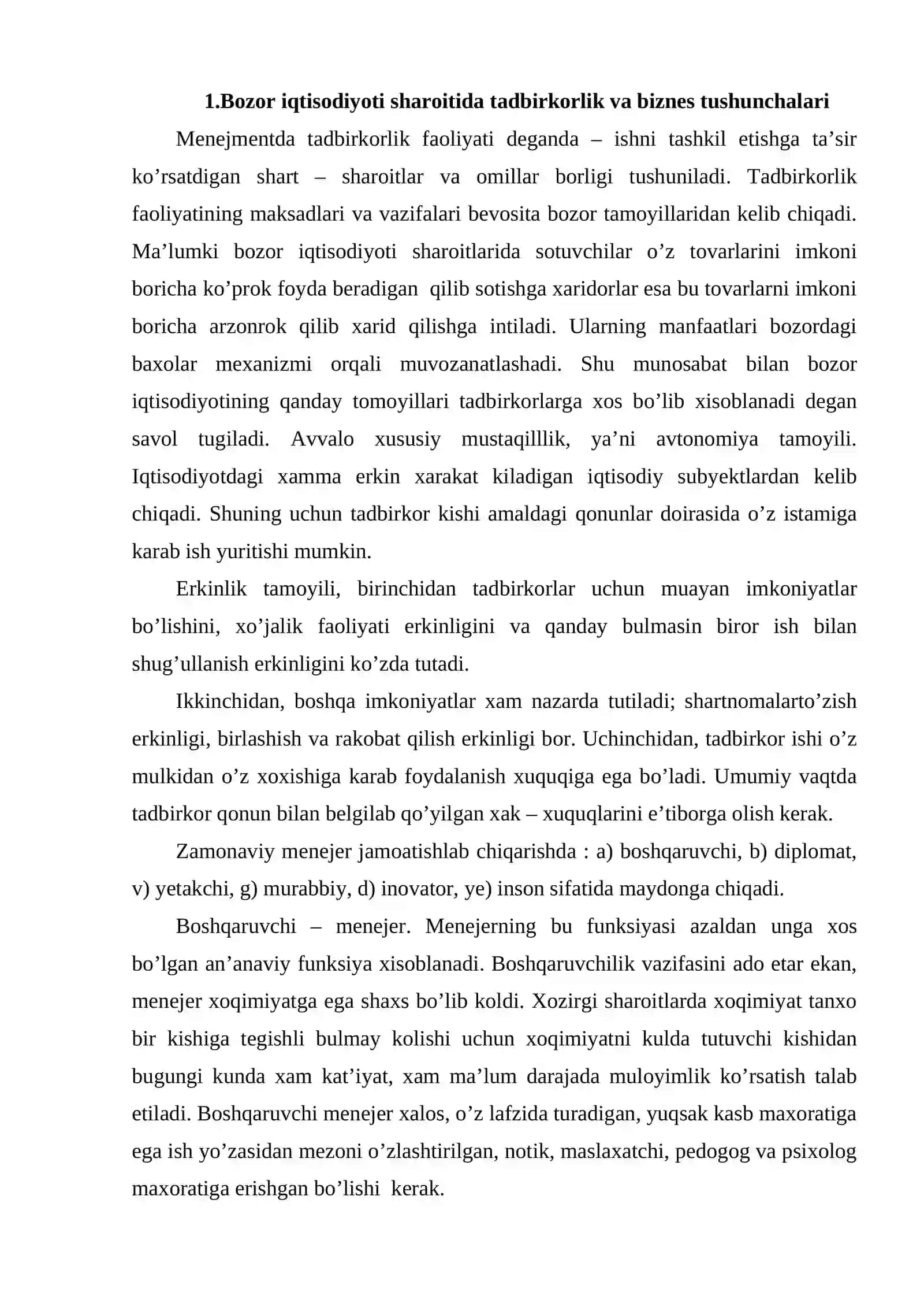 Menejment faoliyatida tadbirkorlik va biznes 2