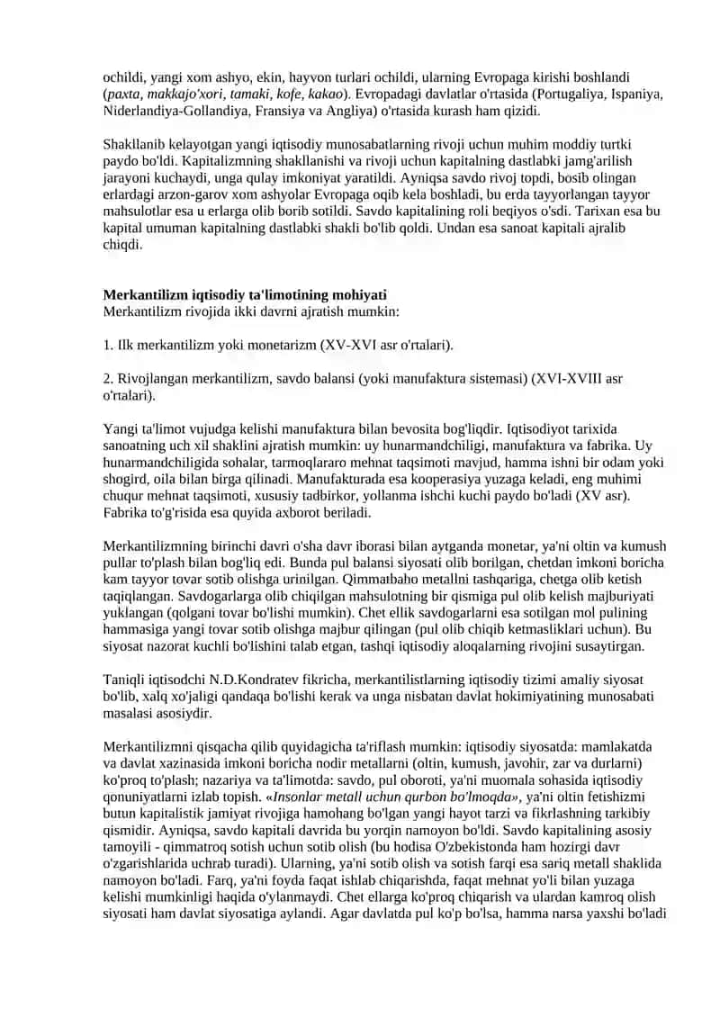 Merkantilizm Iqtisodiy Ta'limoti 2