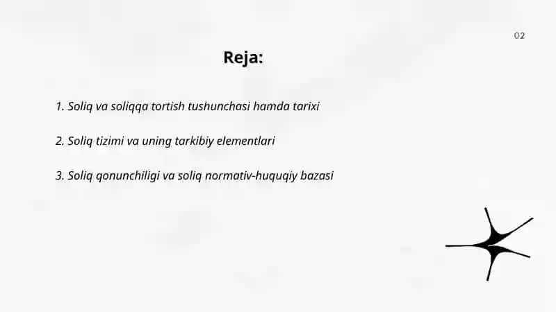 Soliq va soliqqa tortish faniga kirish 2