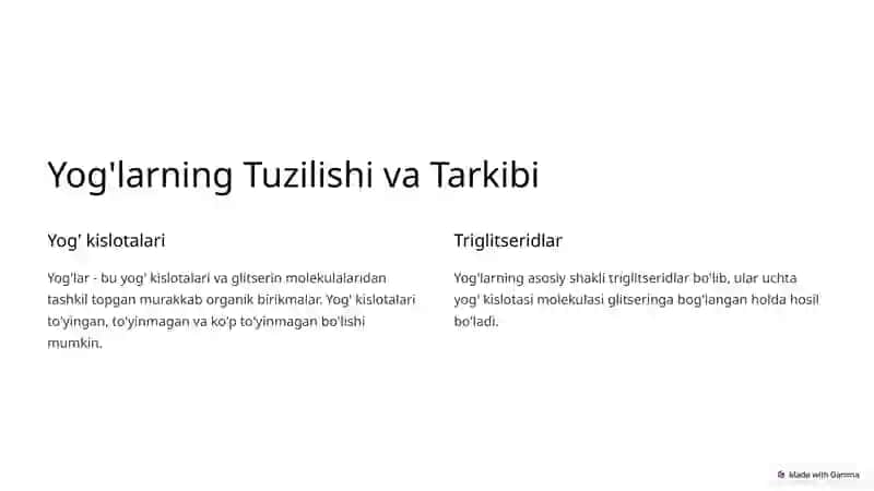 Yog'larni Hazm Qilish Jarayoni 2