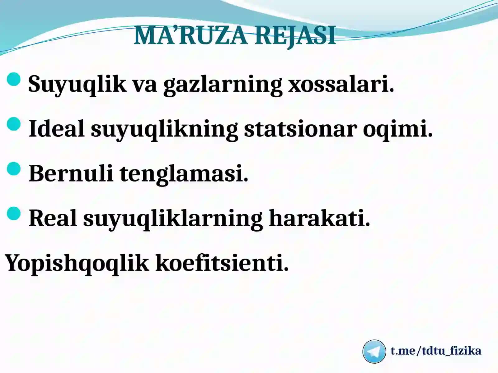 UZLUKSIZ MUHUTLAR MEXANIKASI ELEMENTLARI 2