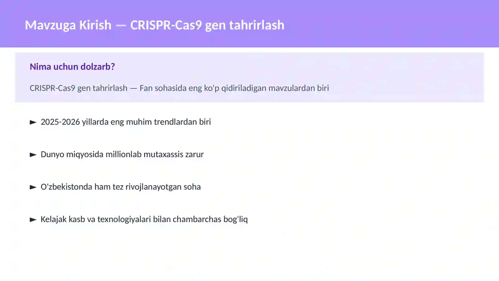 CRISPR-Cas9 gen tahrirlash 2