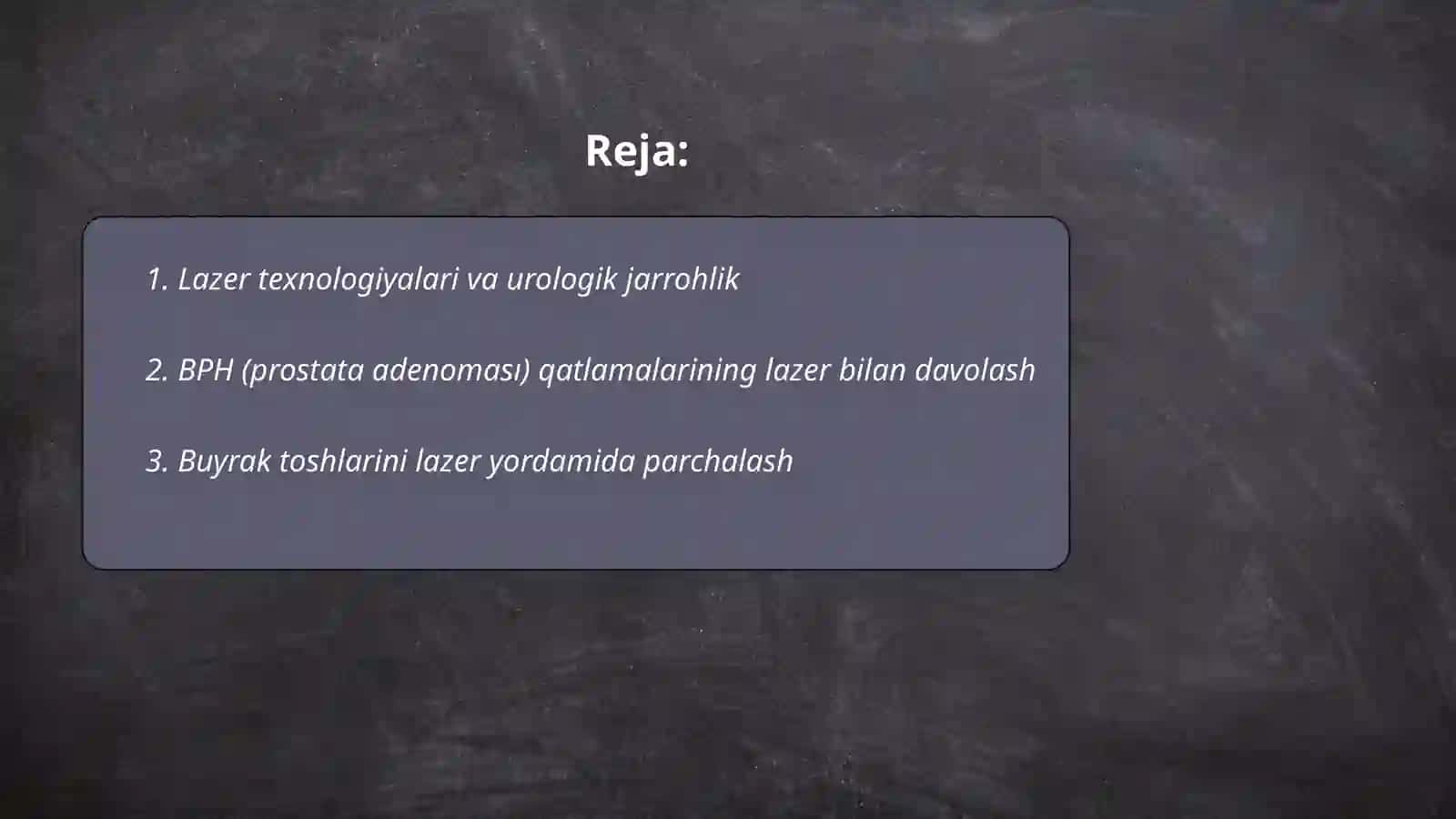 Urologiyada lazer xirurgiyasi 2