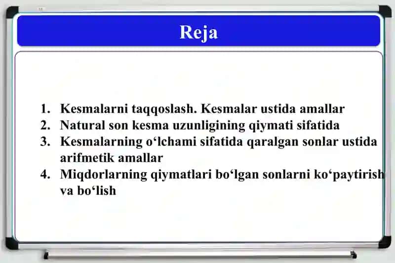 Miqdorlarni natural sonlar orqali o‘lchash 2