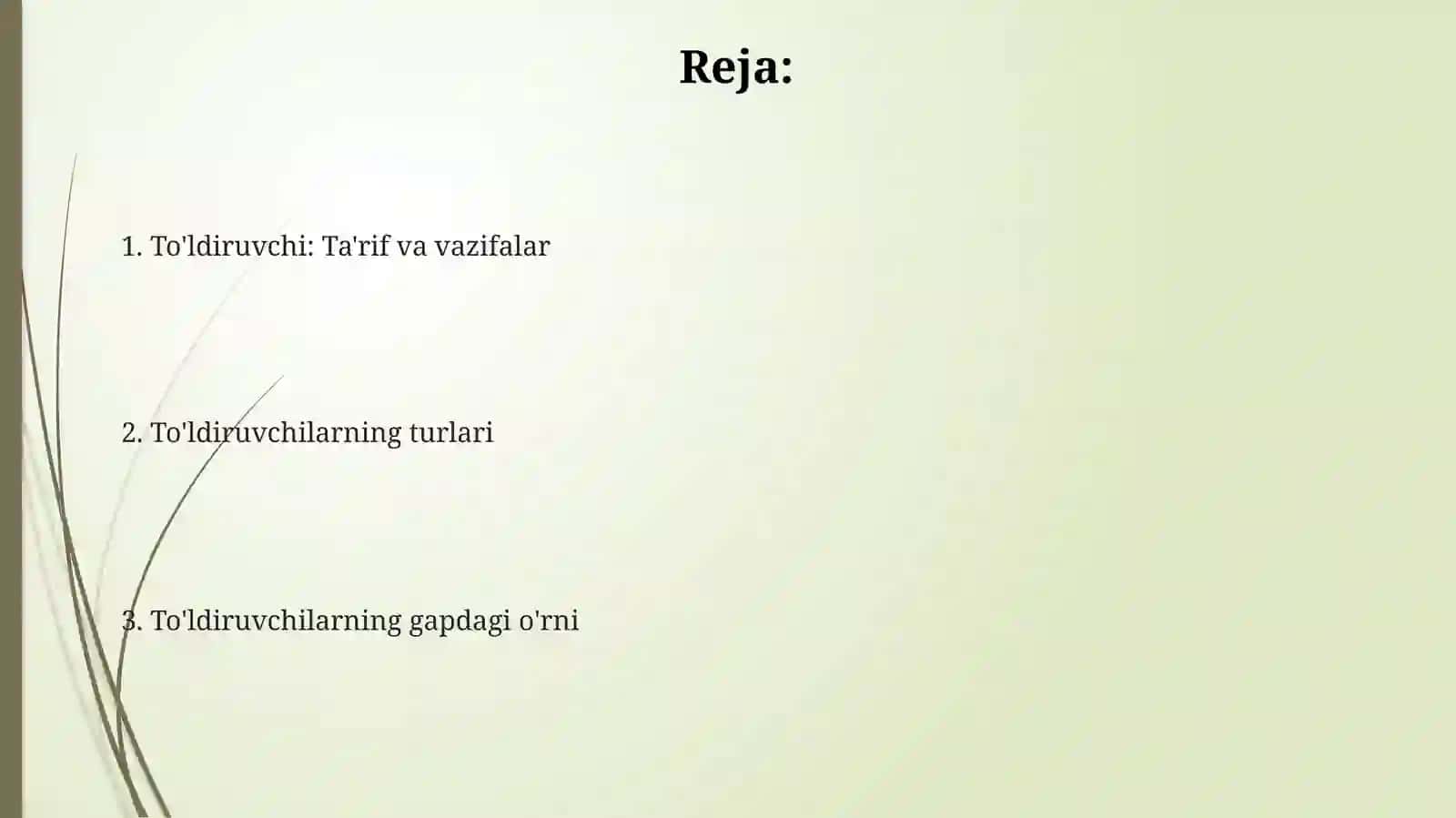 To‘ldiruvchi va uning turlari 2
