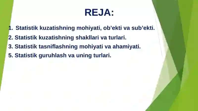 Statistik kuzatish metodlari 2