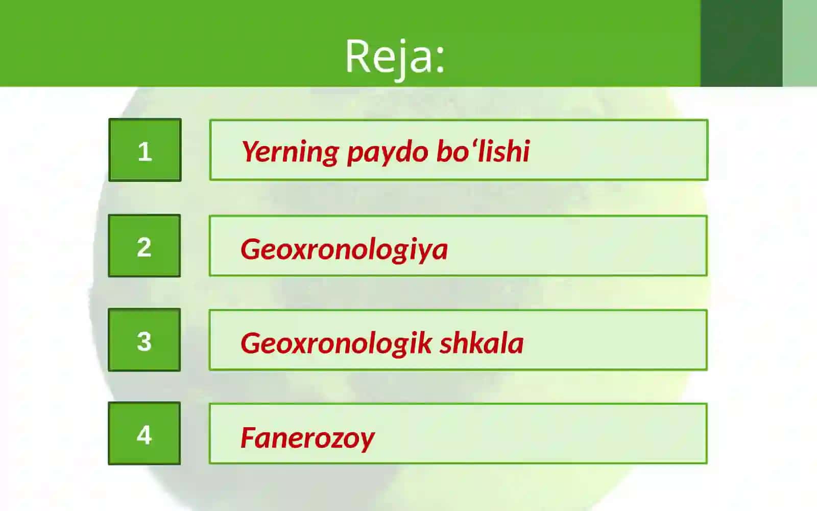 Yer yuzi tabiatining rivojlanish tarixi 2