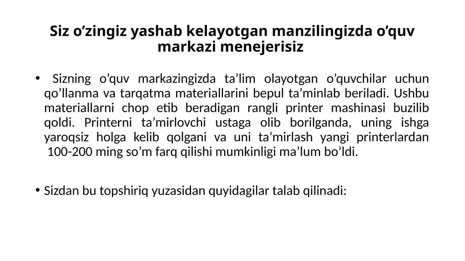 O'quv markazi menejerining qarori 2