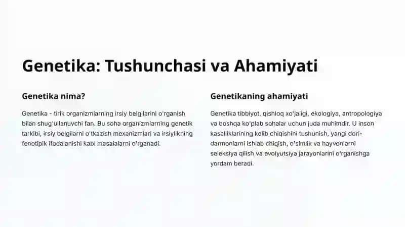 Genetika va irsiyat 2
