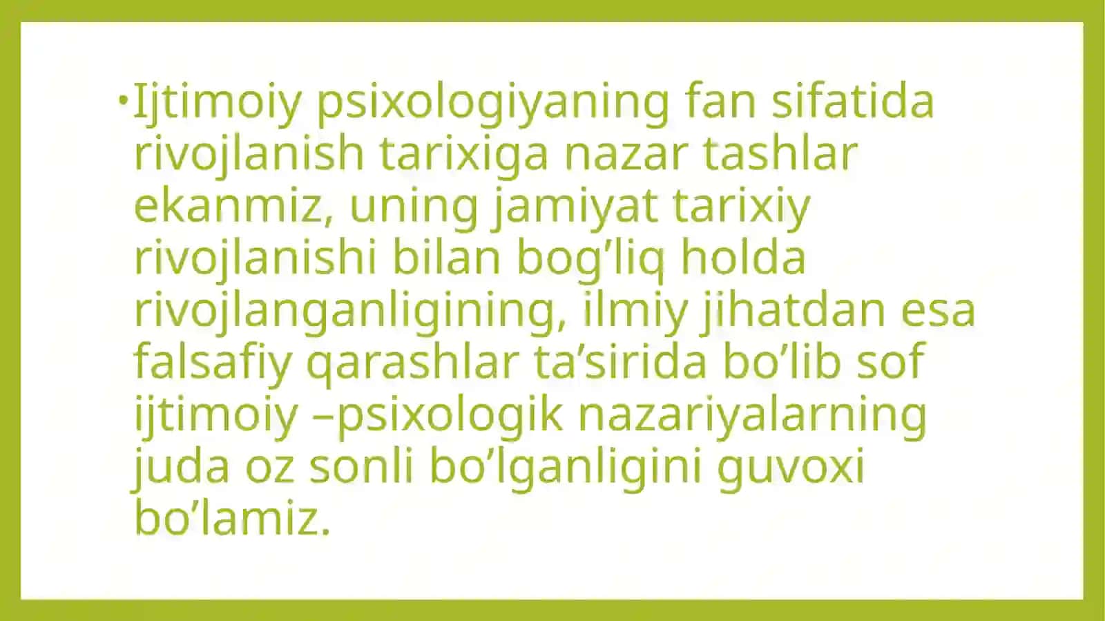 Ijtimoiy psixologiyaning rivojlanish tarixi 2