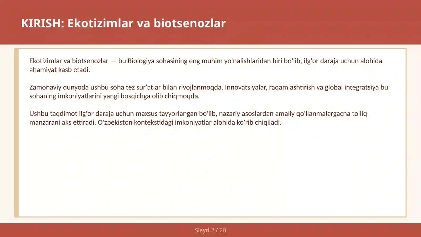 Ekotizimlar va biotsenozlar 2