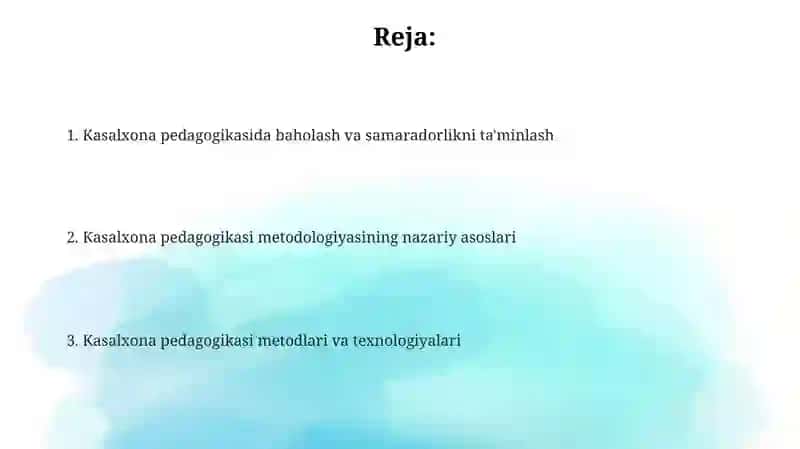 Kasalxona Pedagogikasi 2