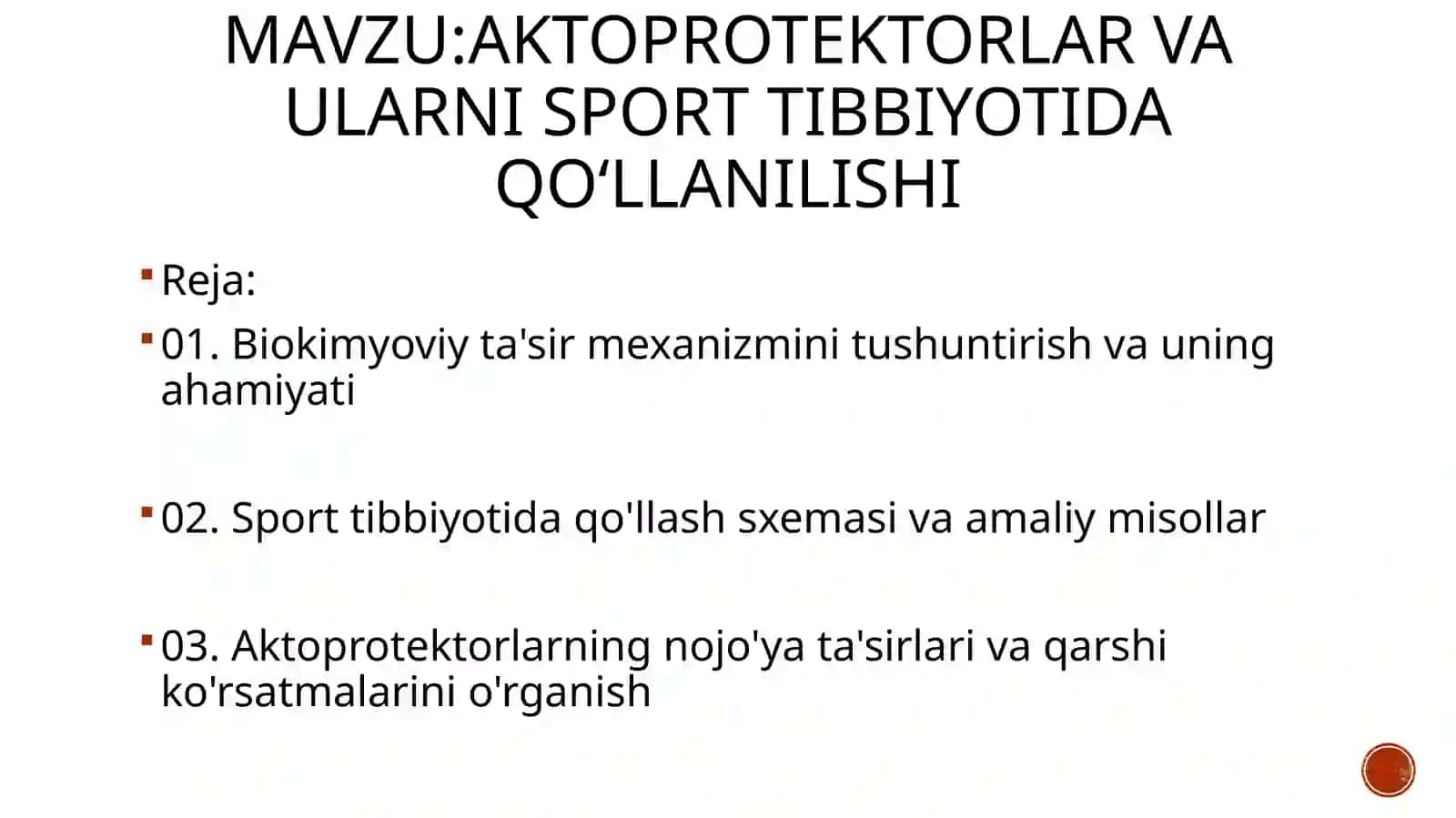 aktoprotektorlar va ularning sport tibbiyotida qoʻllanilishi 2