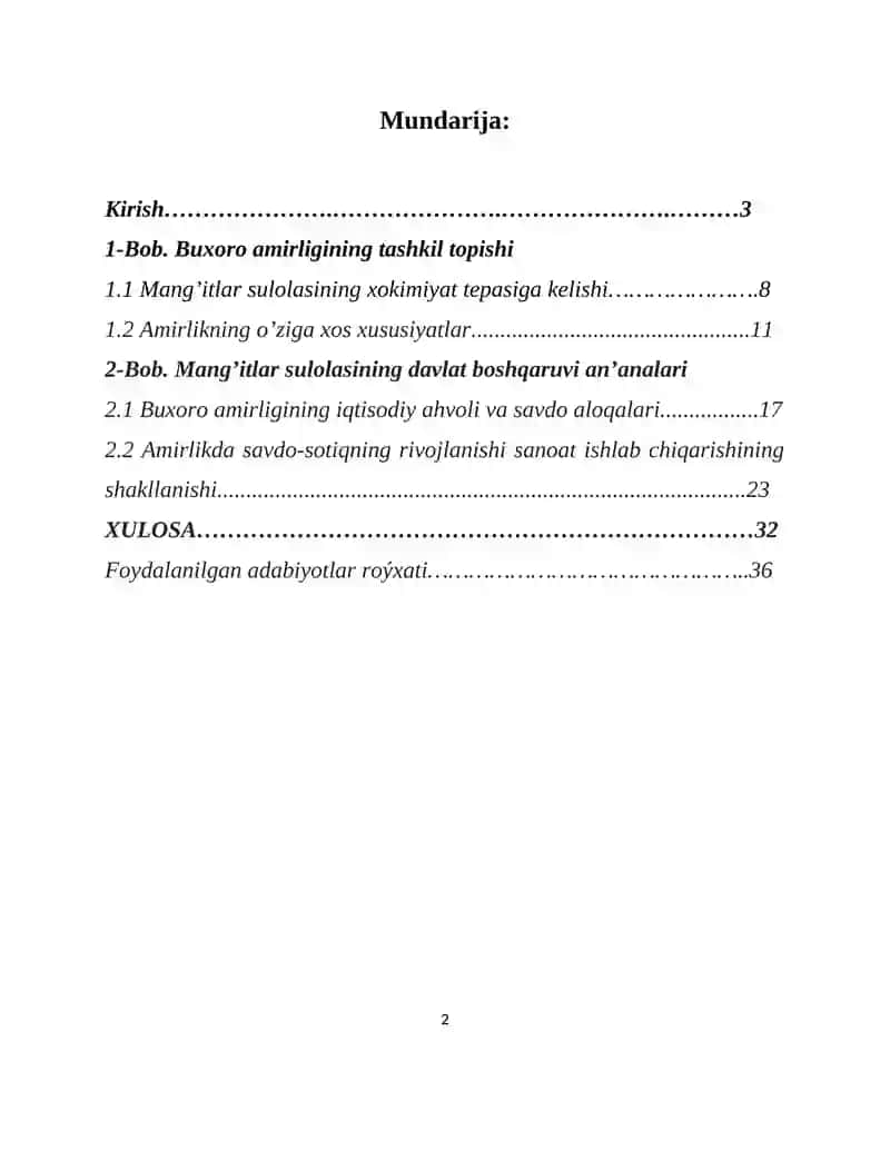 Mangʻitlar davrida Buxoro amirligining siyosiy tizimi 2