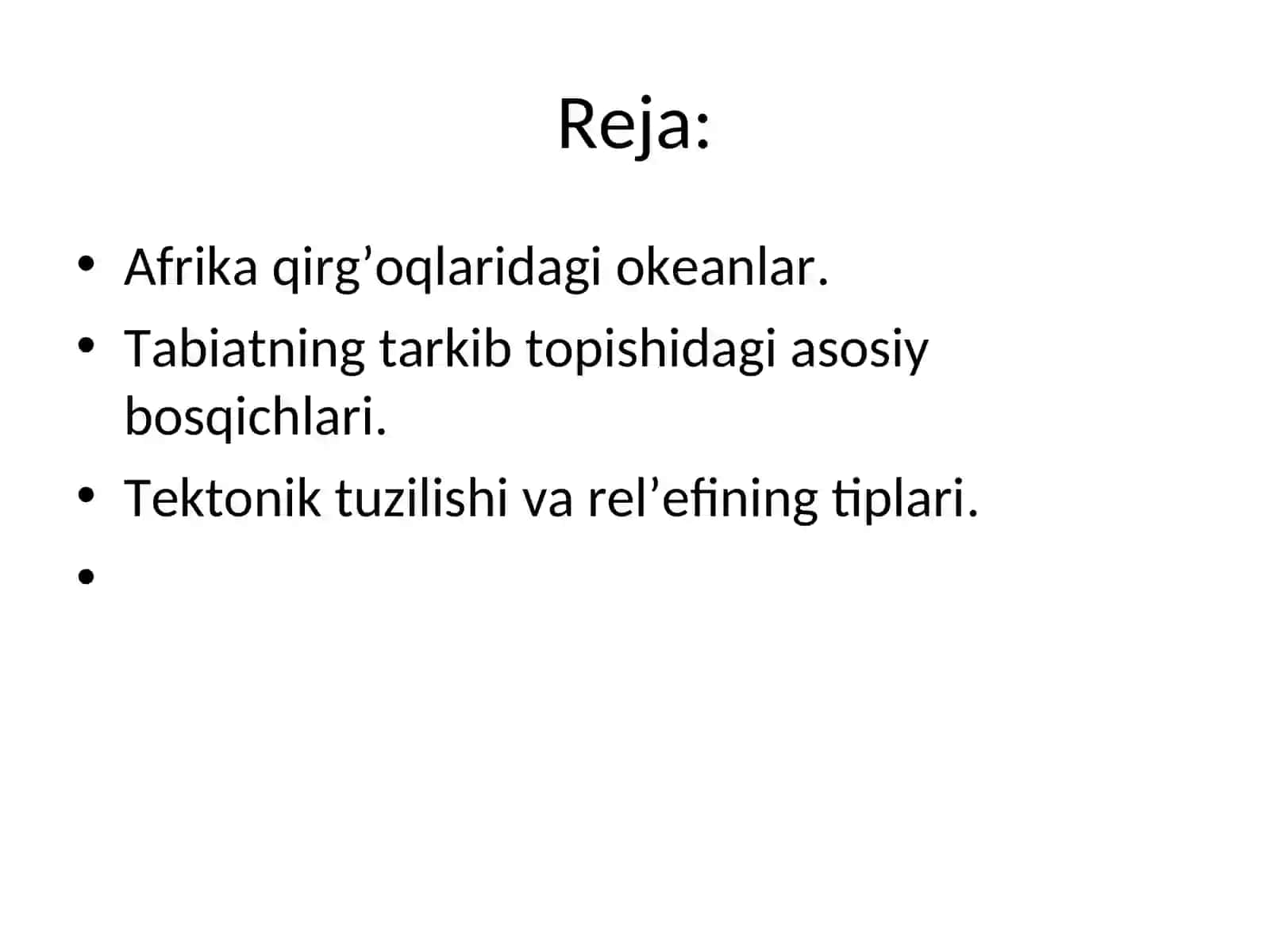 Afrika Materigi geografik o’rnining asosiy xususiyatlari 2