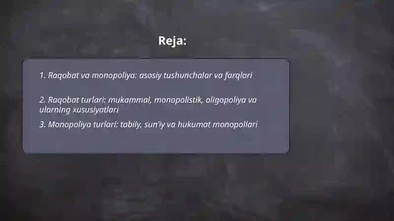 Raqobat va monopoliya 2