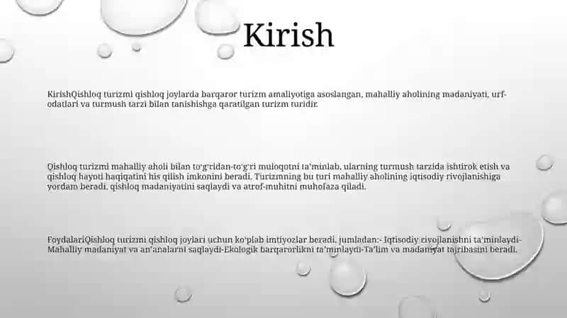 Qishloq Turizmi 2