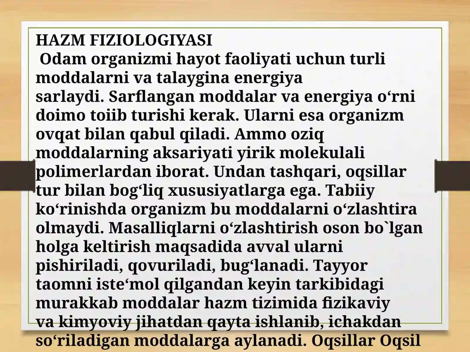 HAZM FIZIOLOGIYASI 2
