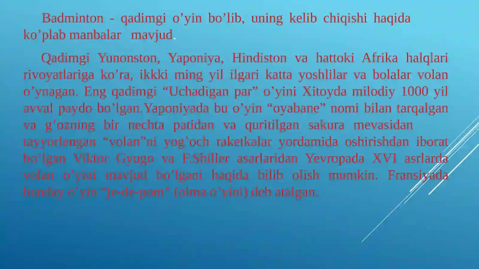 Badminton o‘yinining kelib chiqishi va rivojlanish tarixi 2