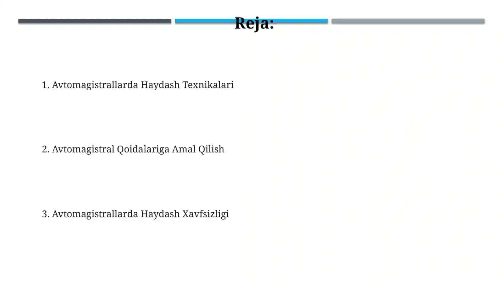 Avtomagistrallarda harakatlanish 2