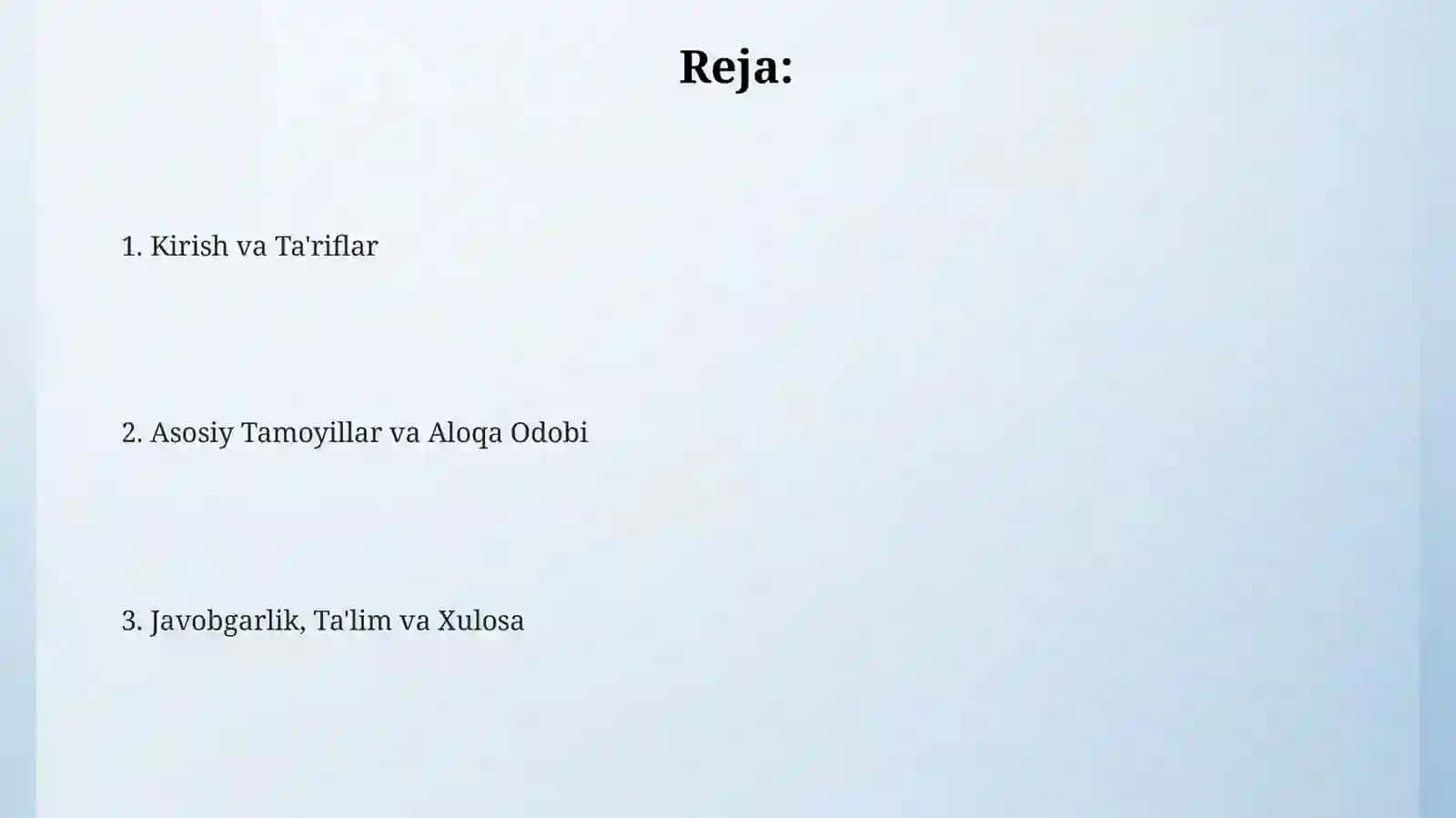 Tarmoq odobi. (Infoetika) 2