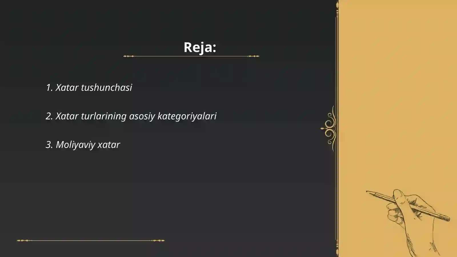 Risk tushunchasi va uning turlari 2