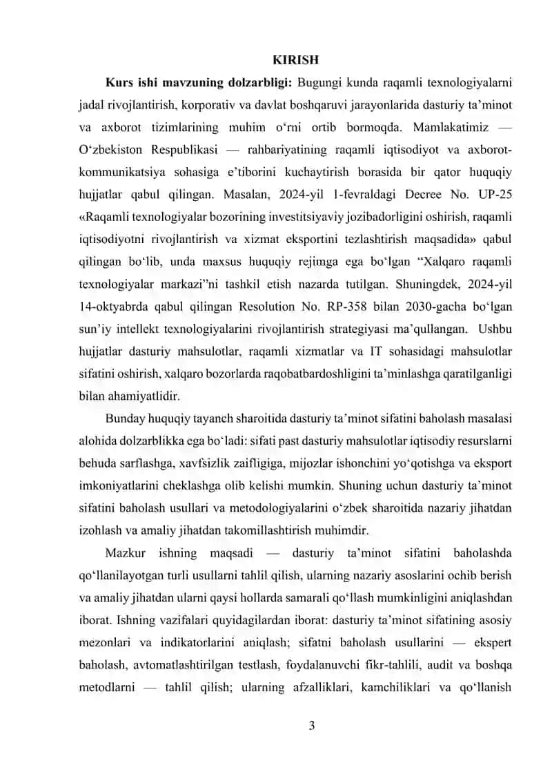 DASTURIY TAMINOT SIFATINI BAHOLASH USULLARI 2