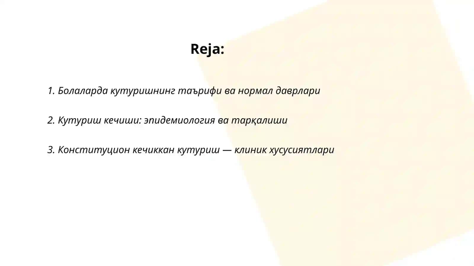 Болаларда кутуришнинг кечиши 2
