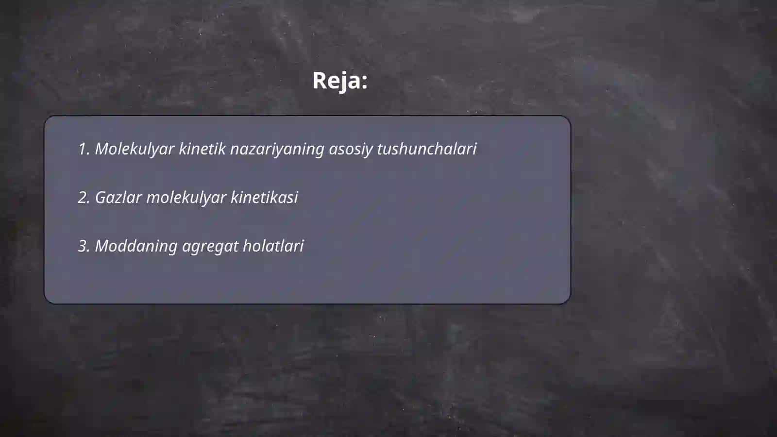 Modda tuzulishining molekulyar kinitik nazaryasi 2