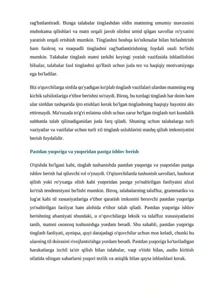 Tinglash texnologiyalari 2