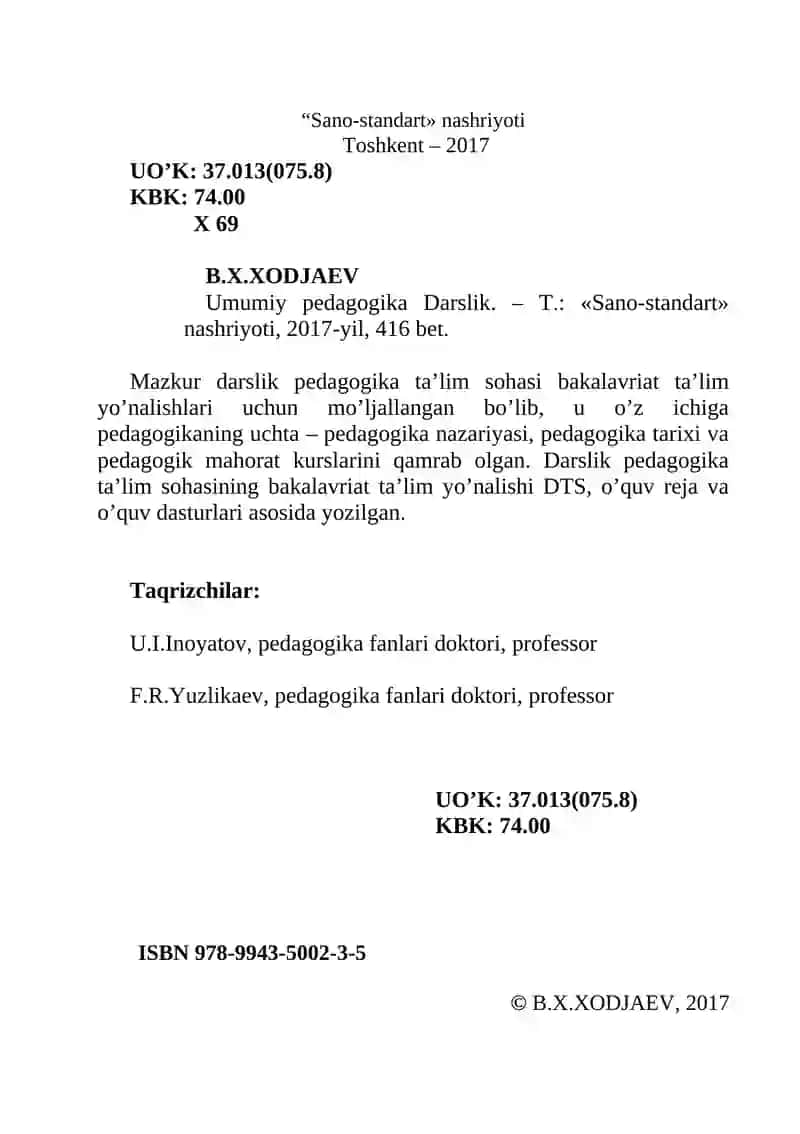 Umumiy pedagogika Darslik 2