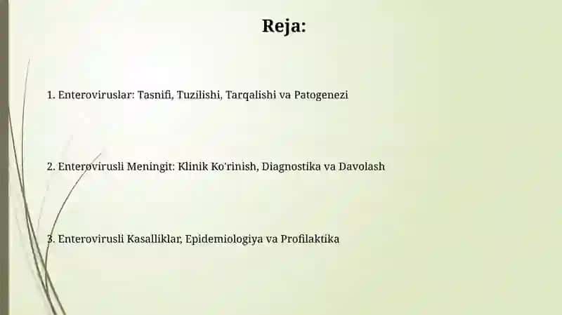 Enteroviruslar va ularning klinik ko'rinishiva kasalliklari:mininggit 2