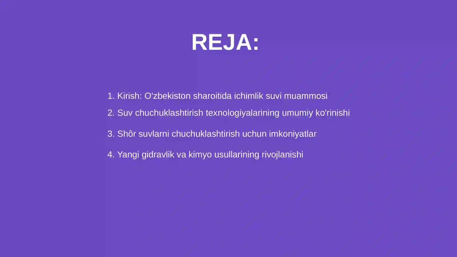 Shôr suvlarni chuchuklashtirish ğoyasini yaratish 2
