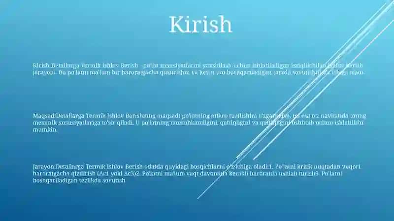 Detallarga Termik Ishlov Berish 2