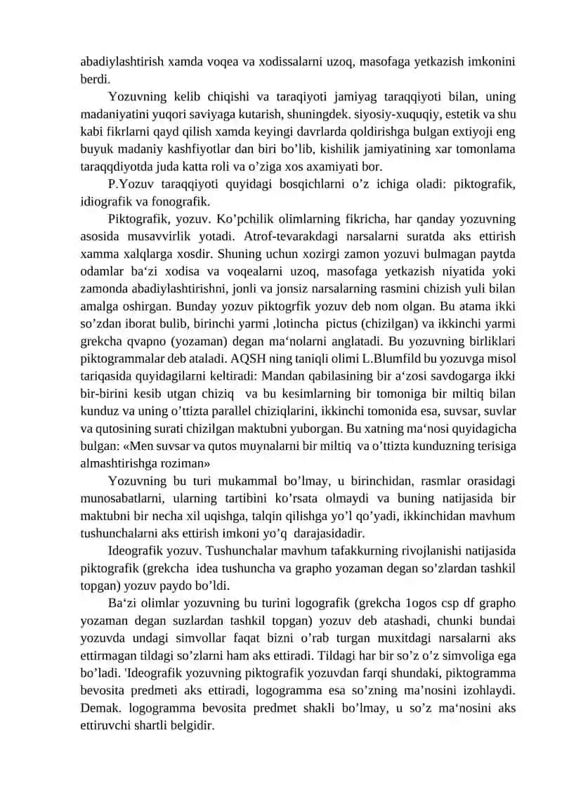 Yozuv va uning rivojlanish bosqichlari 2